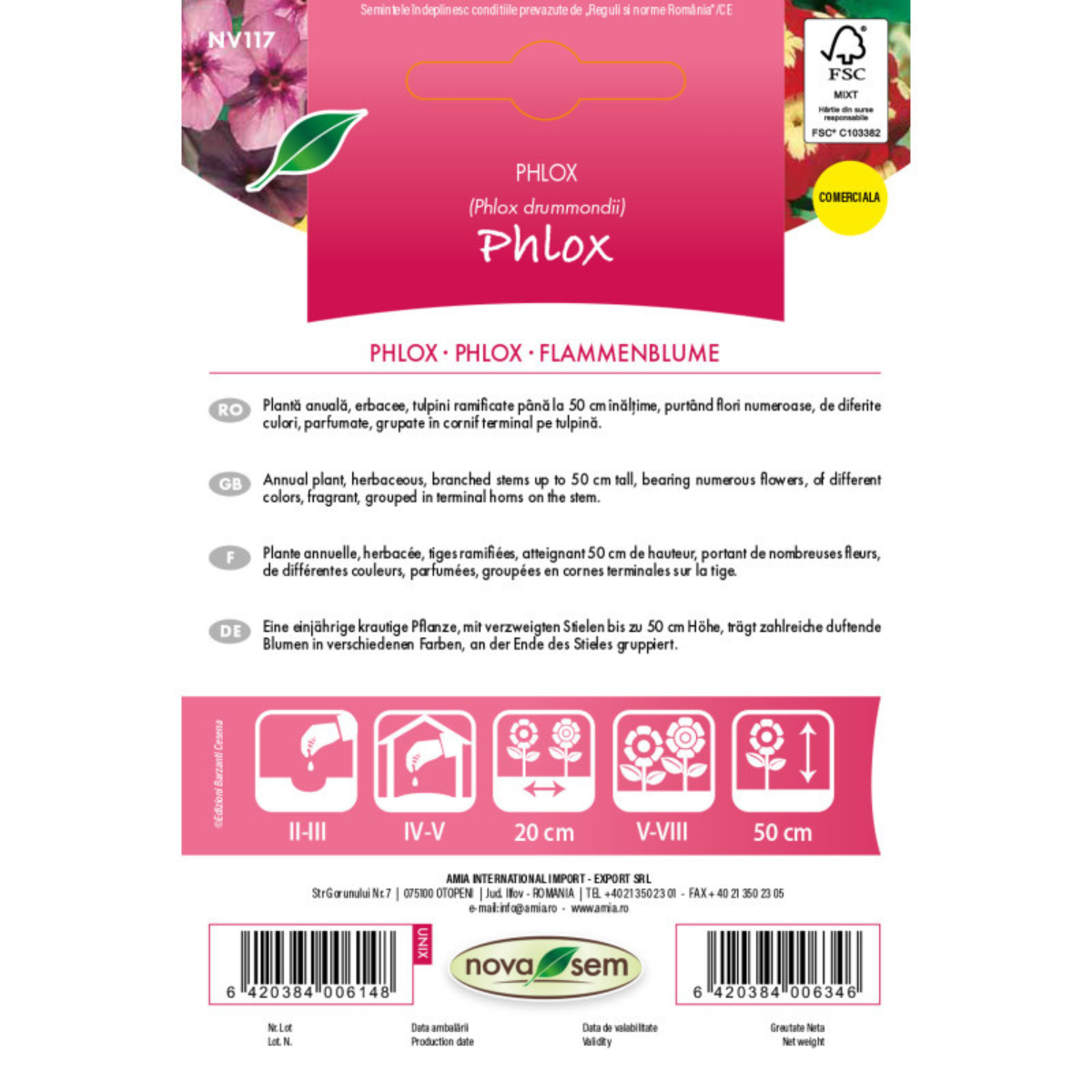 Seminte de flori Phlox amestec Novasem, 0,3 g [1]