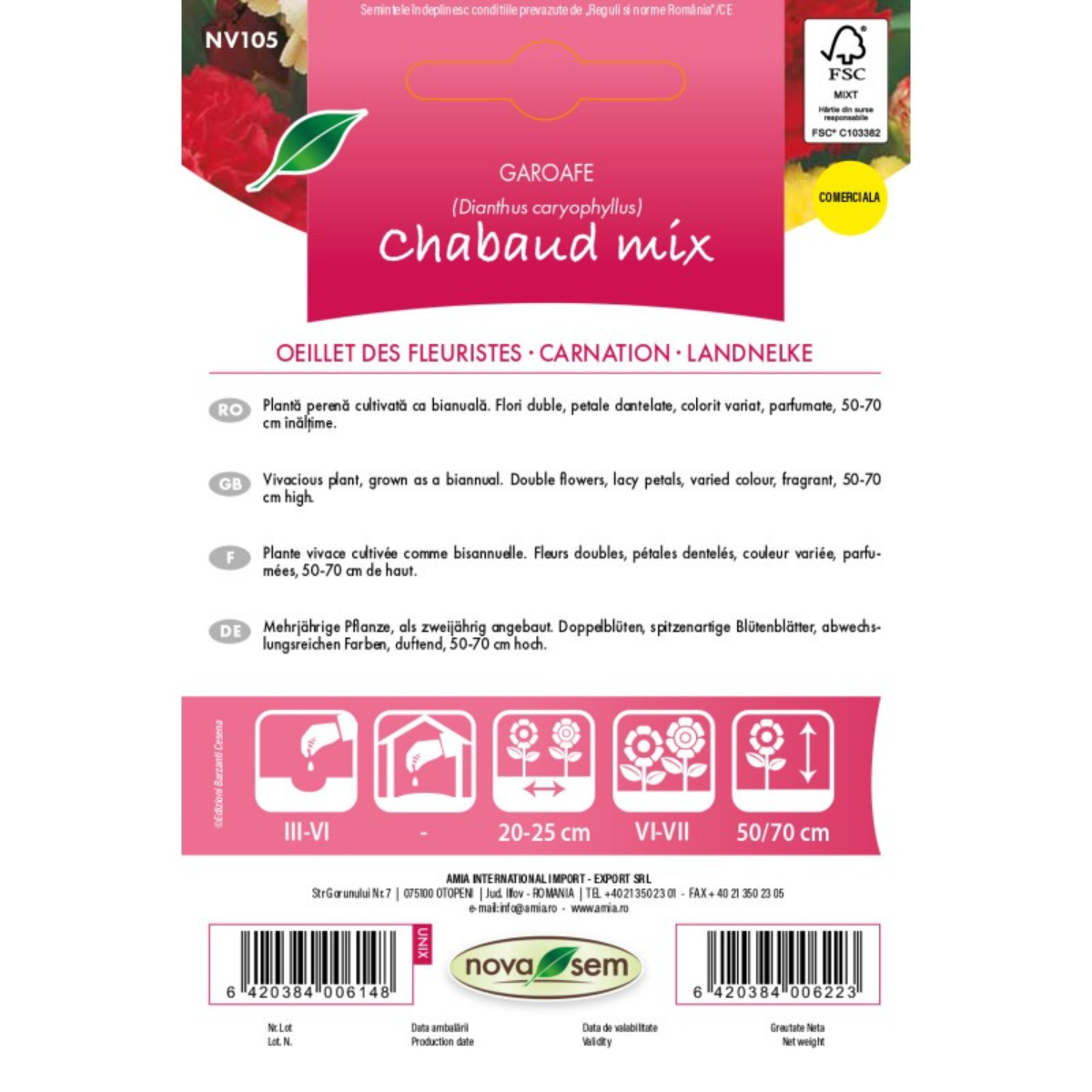 Seminte de garoafa Chabaud amestec Novasem, 0,2 g [1]