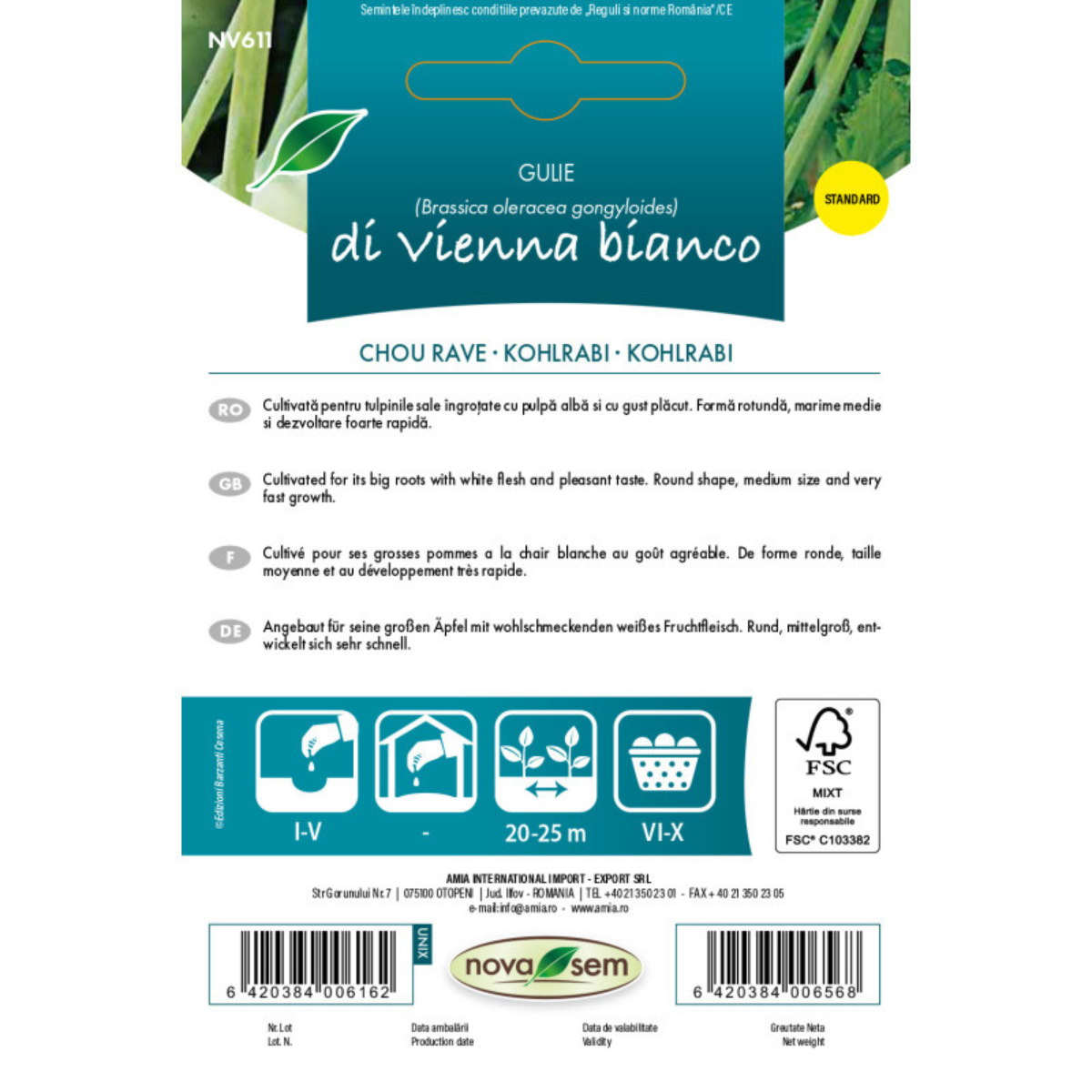 Seminte de gulie Vienna di bianco Novasem, 1 g [1]