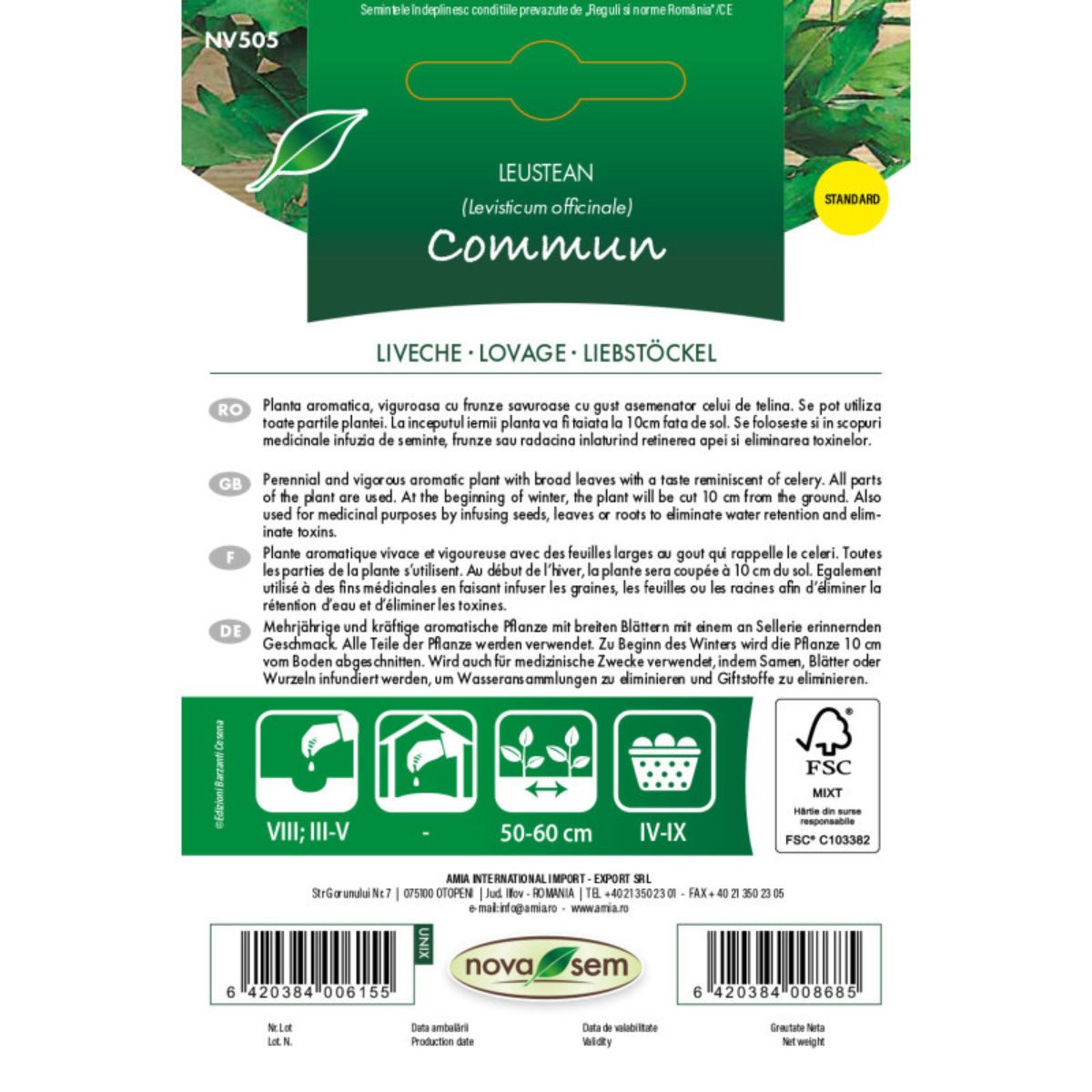 Seminte de leustean Novasem, 0,3 g [1]