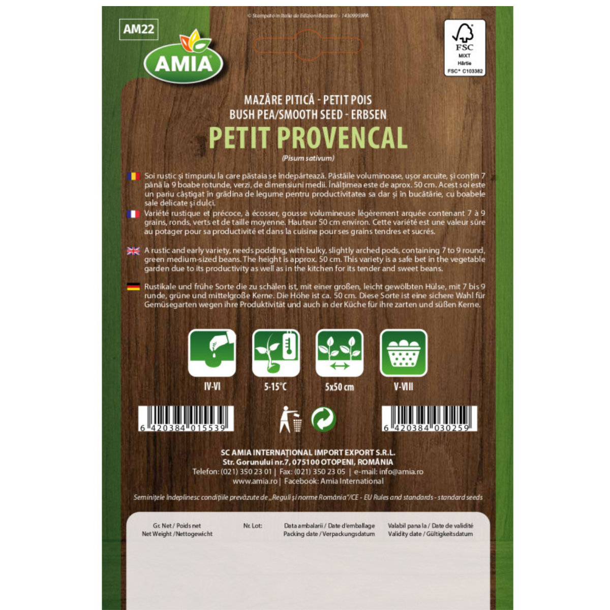 Seminte de mazare Amia Petit Provencal, 50 g [1]