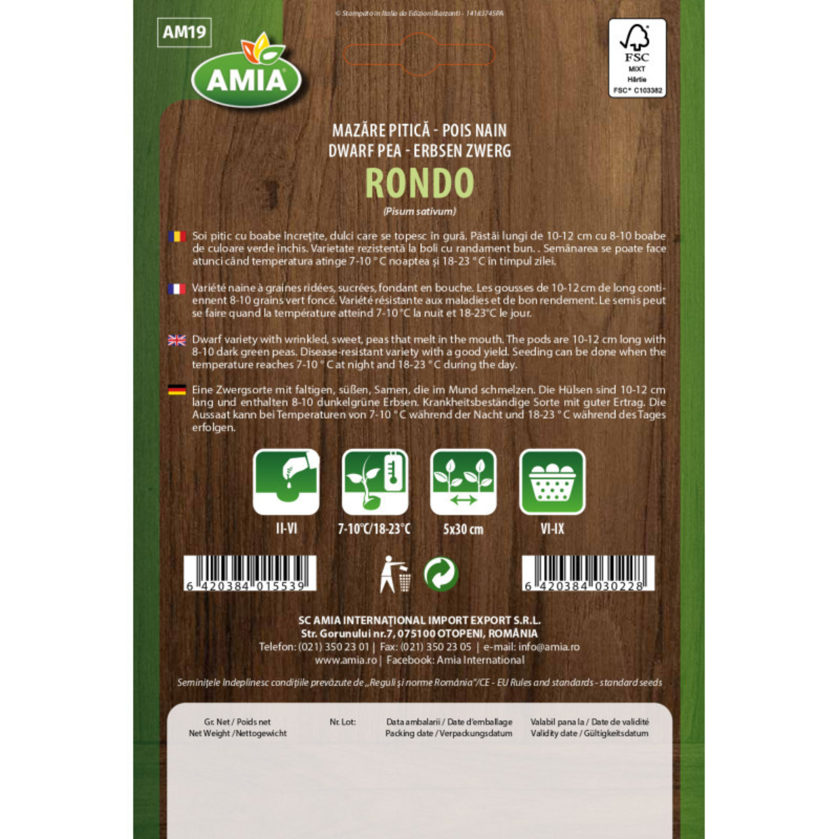 Seminte de mazare Amia Rondo, 50 g [1]