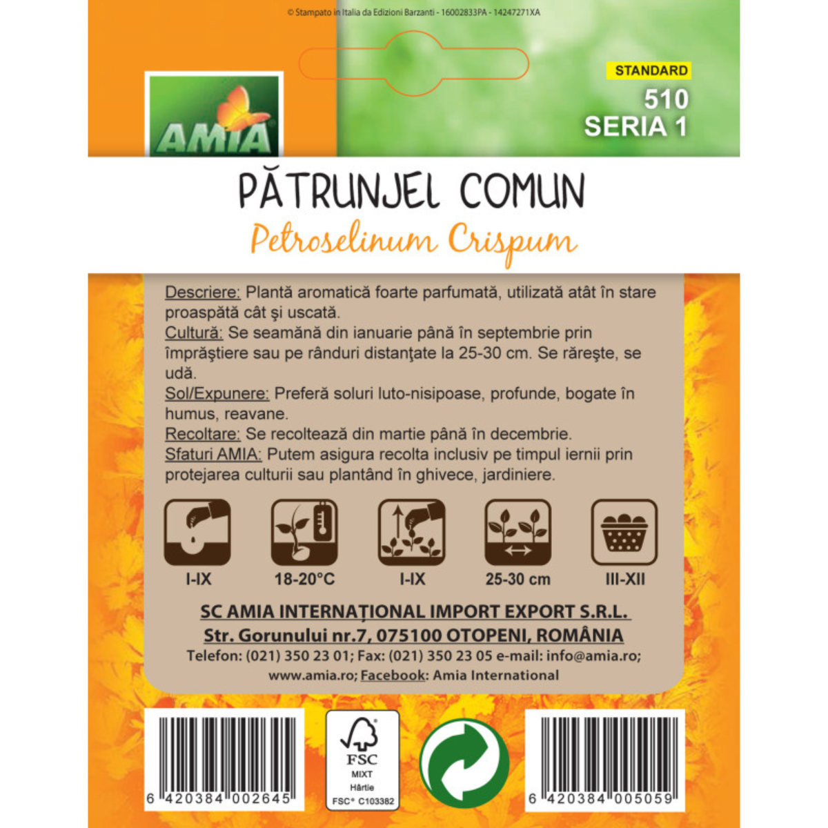 Seminte de patrunjel commun Amia, 7 g [1]