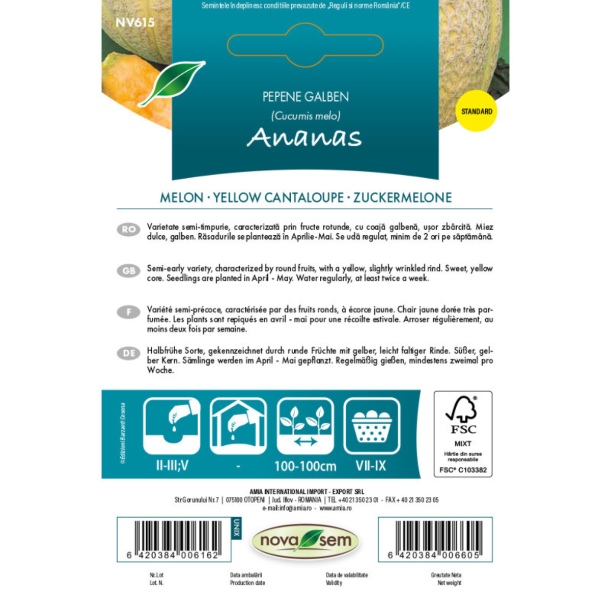 Seminte de pepene galben ananas Novasem, 1 g [1]