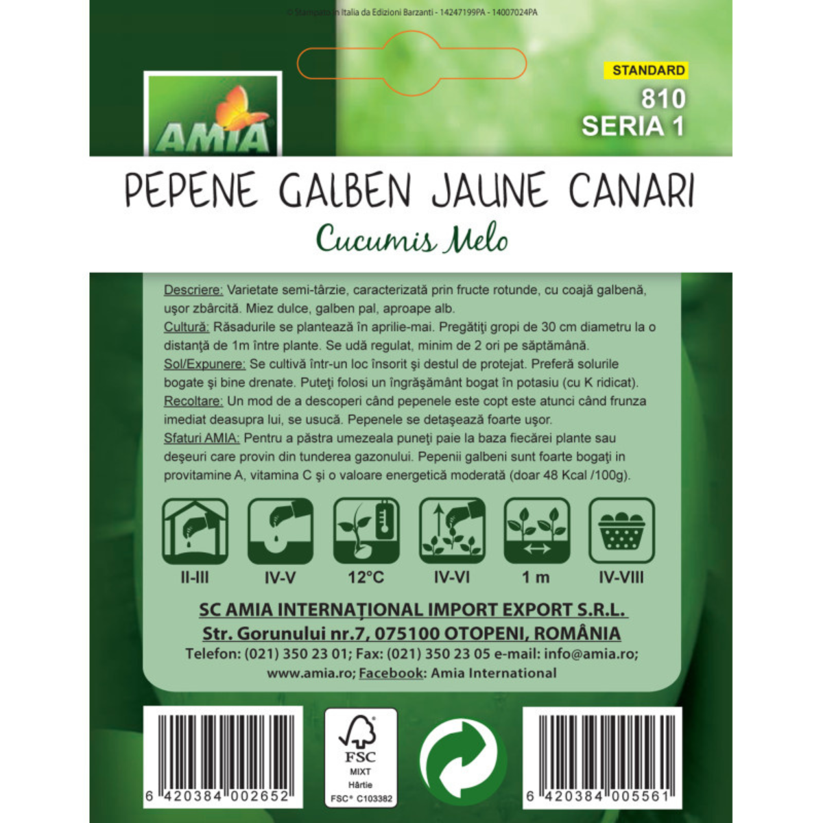 Seminte de pepene galben Jaune Canari Amia, 2 g [1]