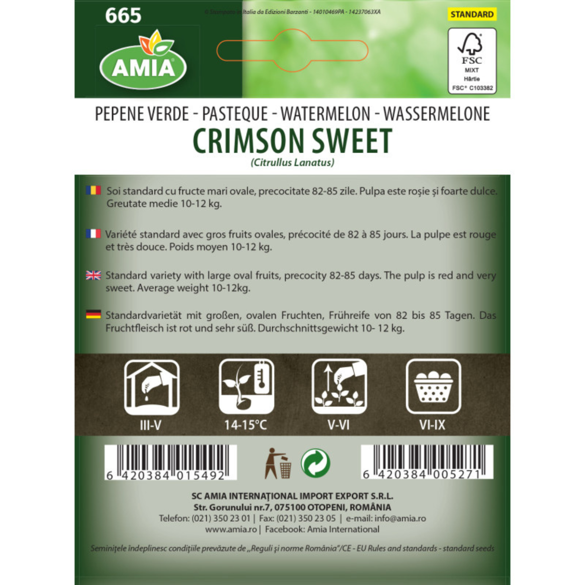 Seminte de pepene verde Amia Crimson Sweet 2 g [1]