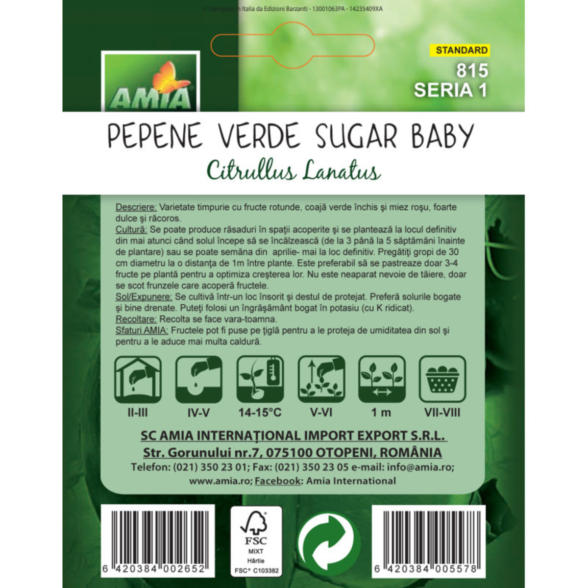 Seminte de pepene verde Sugar Baby Amia, 2 g [1]
