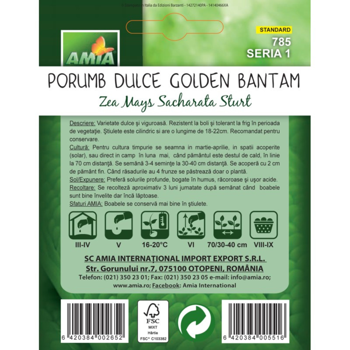 Seminte de porumb dulce Golden Batam Amia, 10 g [1]