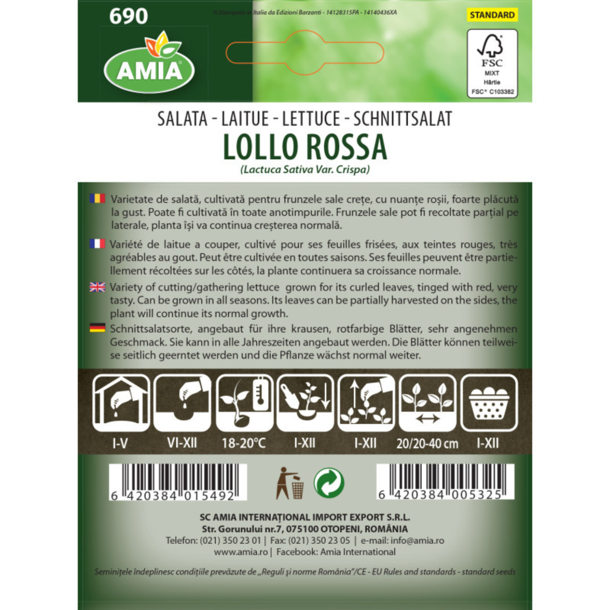 Seminte de salata Amia Lollo Rossa 2 g [1]