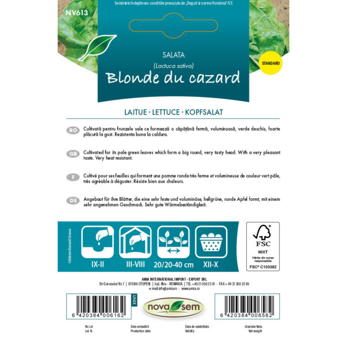 Seminte de salata Blonde du Cazard Novasem, 1 g [1]