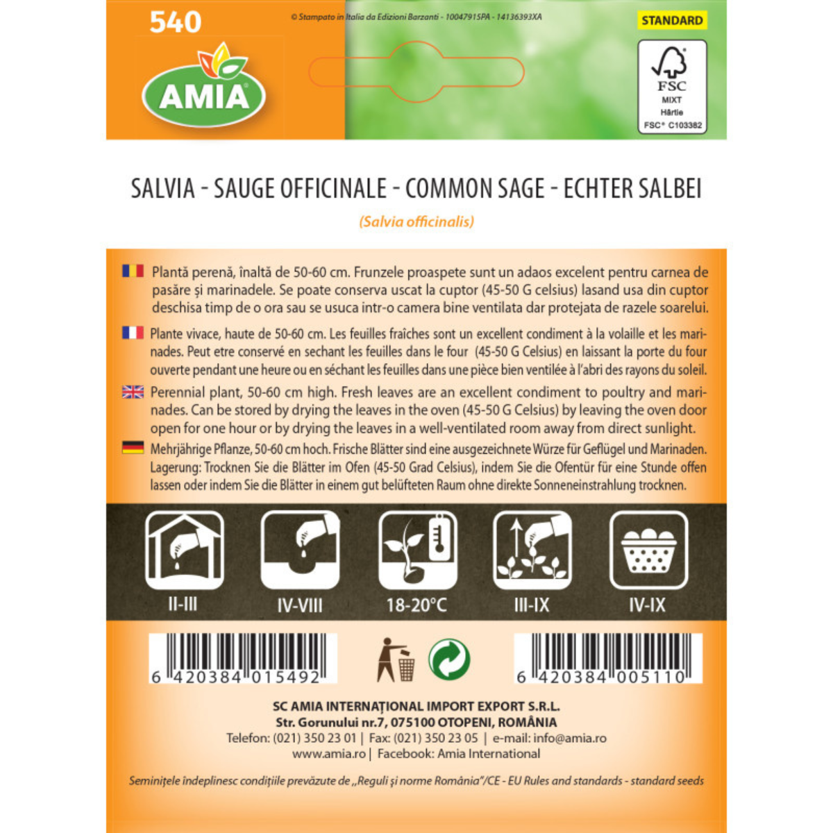 Seminte de salvia Amia, 0,7 g [1]