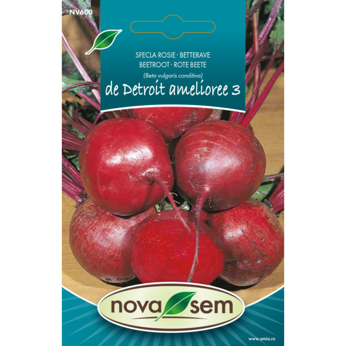 Seminte de sfecla rosie de Detroit amelioree 3 Novasem, 4 g [0]