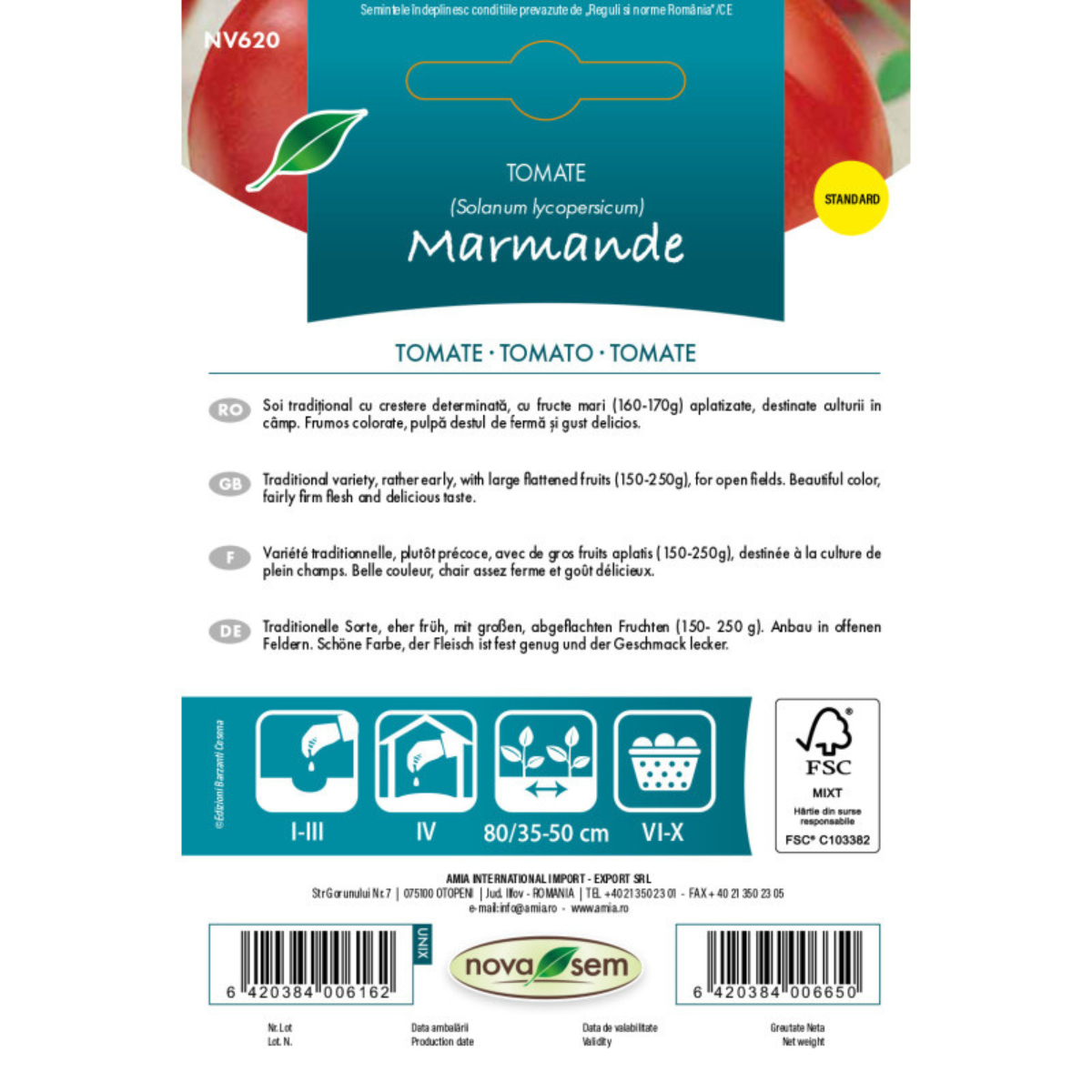 Seminte de tomate Marmande Novasem, 0,2 g [1]