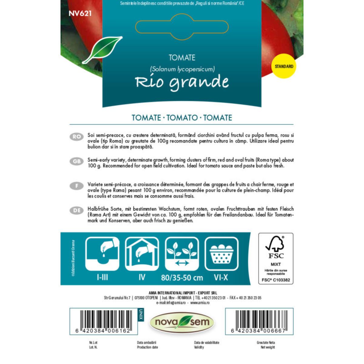 Seminte de tomate Rio Grande Novasem, 0,2 g [1]