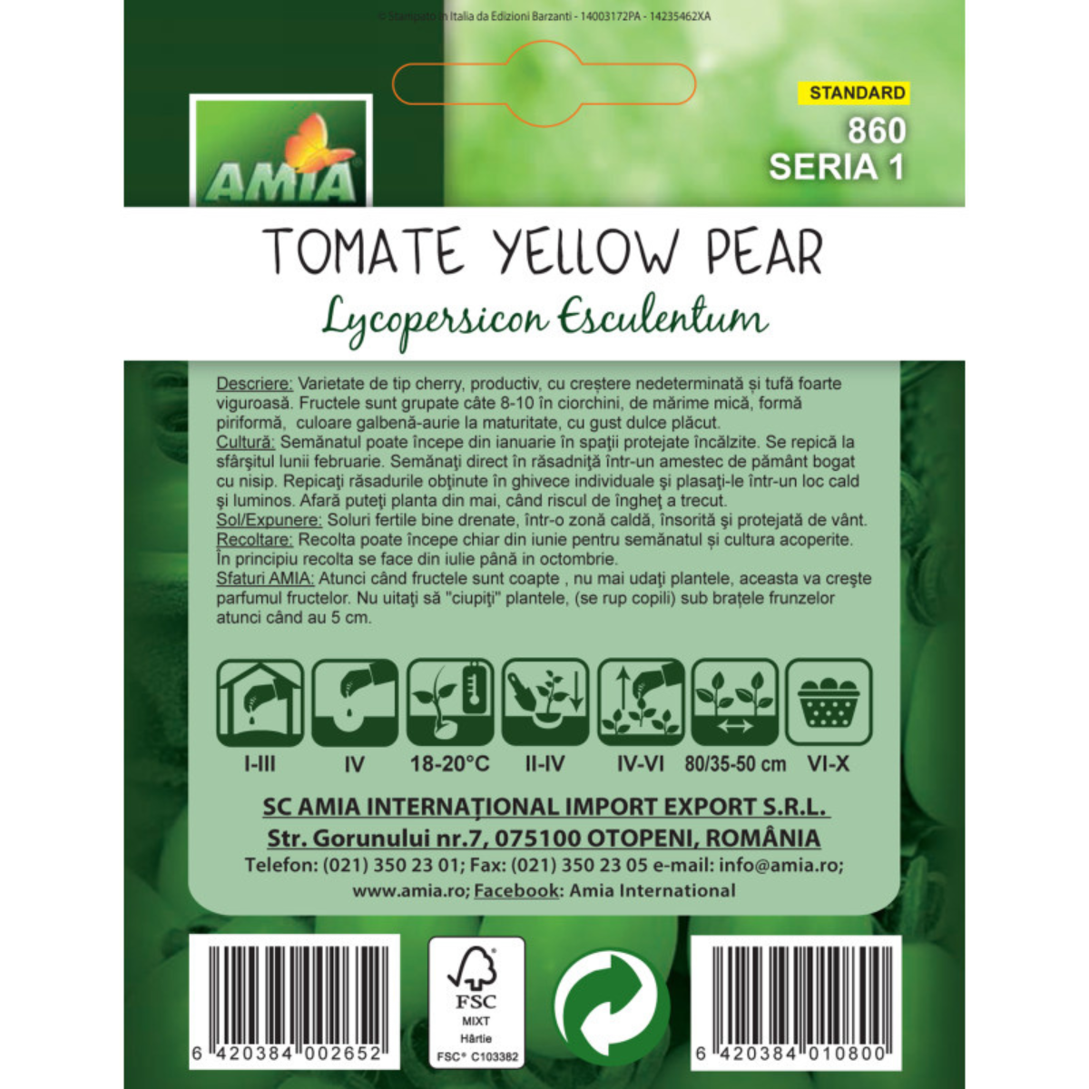 Seminte de tomate Yellow pear Amia, 0,7 g [1]