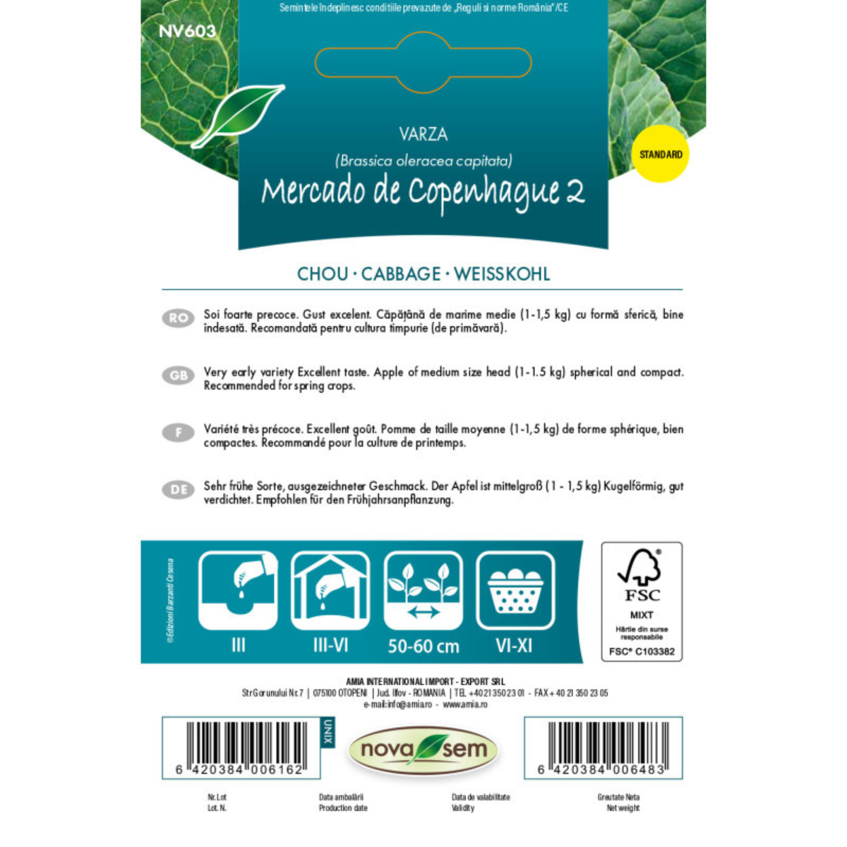 Seminte de varza Mercado de Copenhague 2 Novasem, 1,5 g [1]