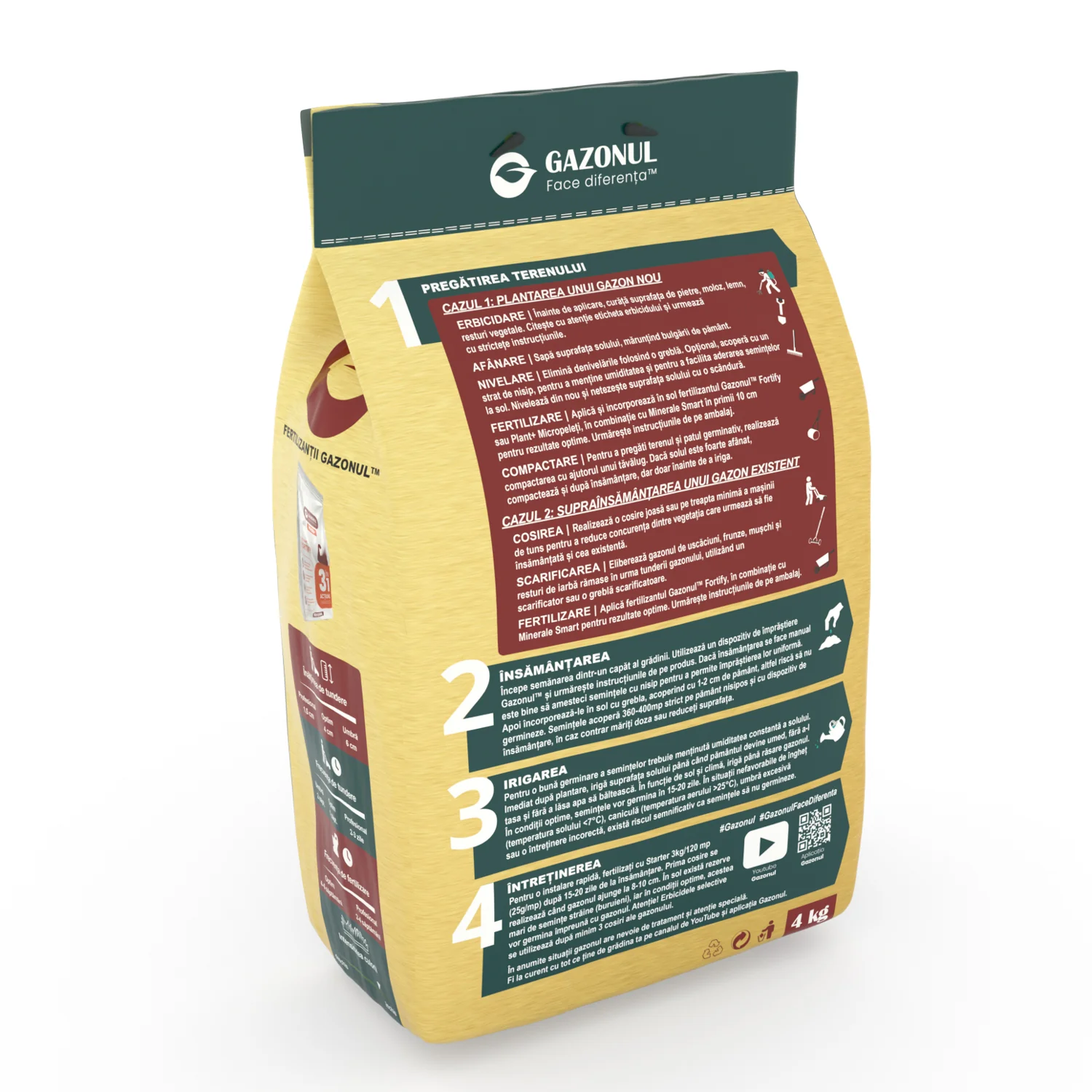 Seminte Gazon Practic pentru trafic, regenerare rapida si crestere lenta, 4 KG [2]