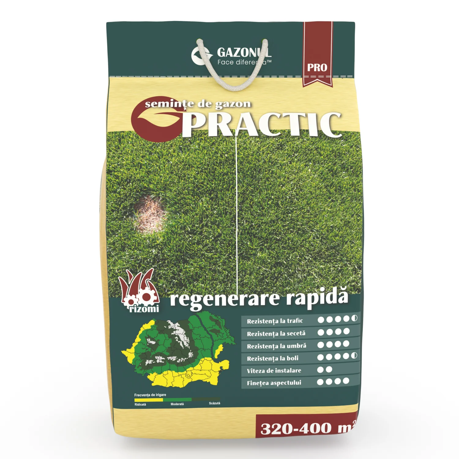 Seminte Gazon Practic pentru trafic, regenerare rapida si crestere lenta, 4 KG [1]