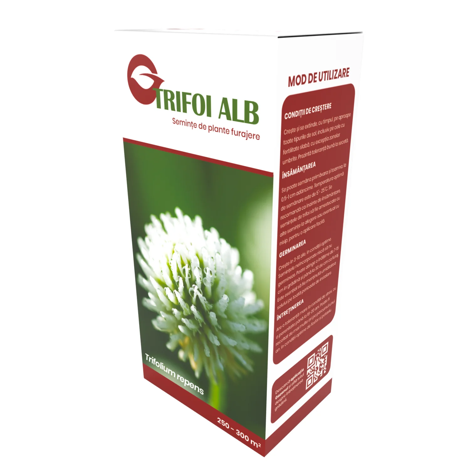 Seminte Trifoi Alb pentru gradini rustice, intretinere redusa si furaj, 500 gr [1]