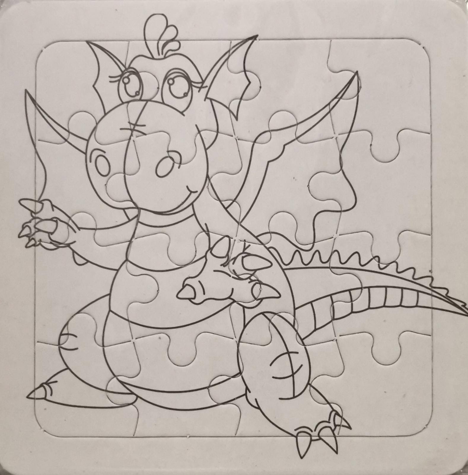 Set 3 puzzle-uri de colorat cu dragoni [1]