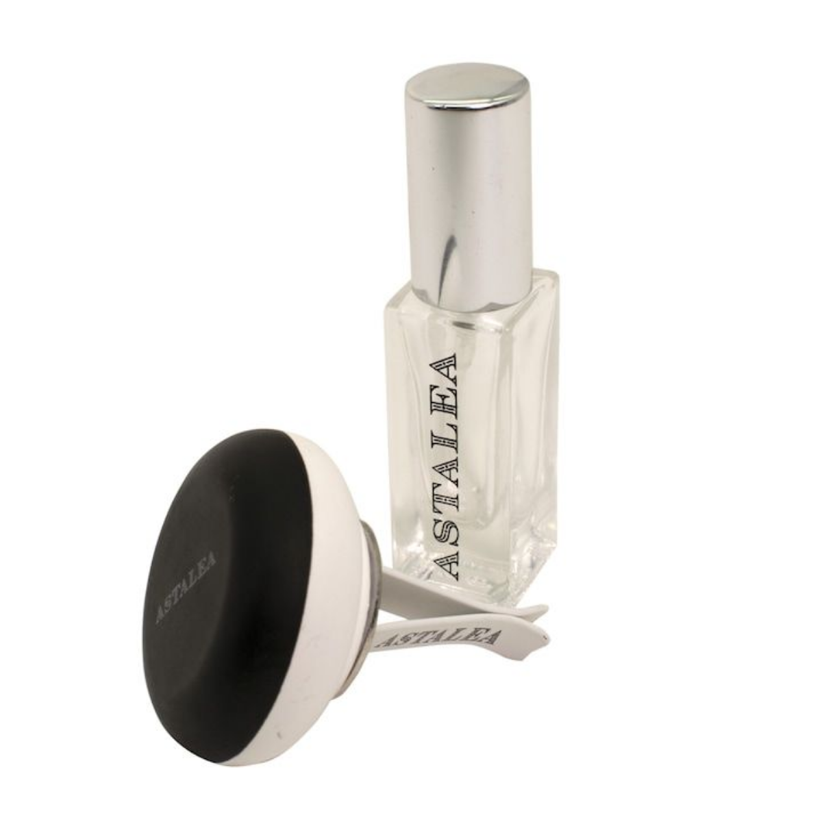 Set odorizant auto, ASTALEA, piatra speciala pentru grila auto, suport, si sticla pentru parfum, 3 piese [3]