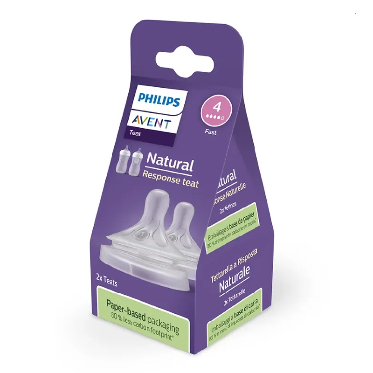 Tetina Philips Avent Natural Resonse, 3 luni+, debit 4, SCY964/02, 2 bucati [1]