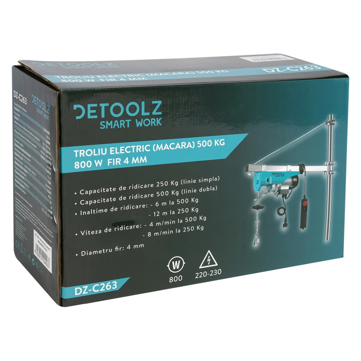 Troliu electric (macara) 500kg 800W fir 4mm [2]