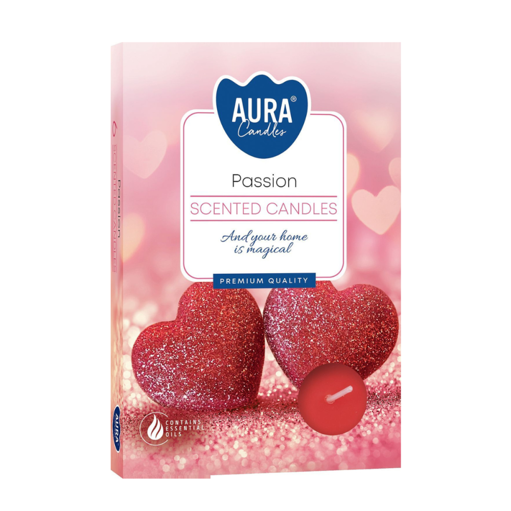 Lumanari parfumate, Bispol Aura Candles, Passion, 6 bucati [1]