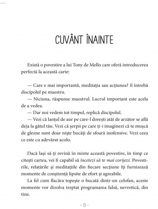 Accepta-te asa cum esti. Inceteaza sa te mai corijezi de Anthony de Mello [10]