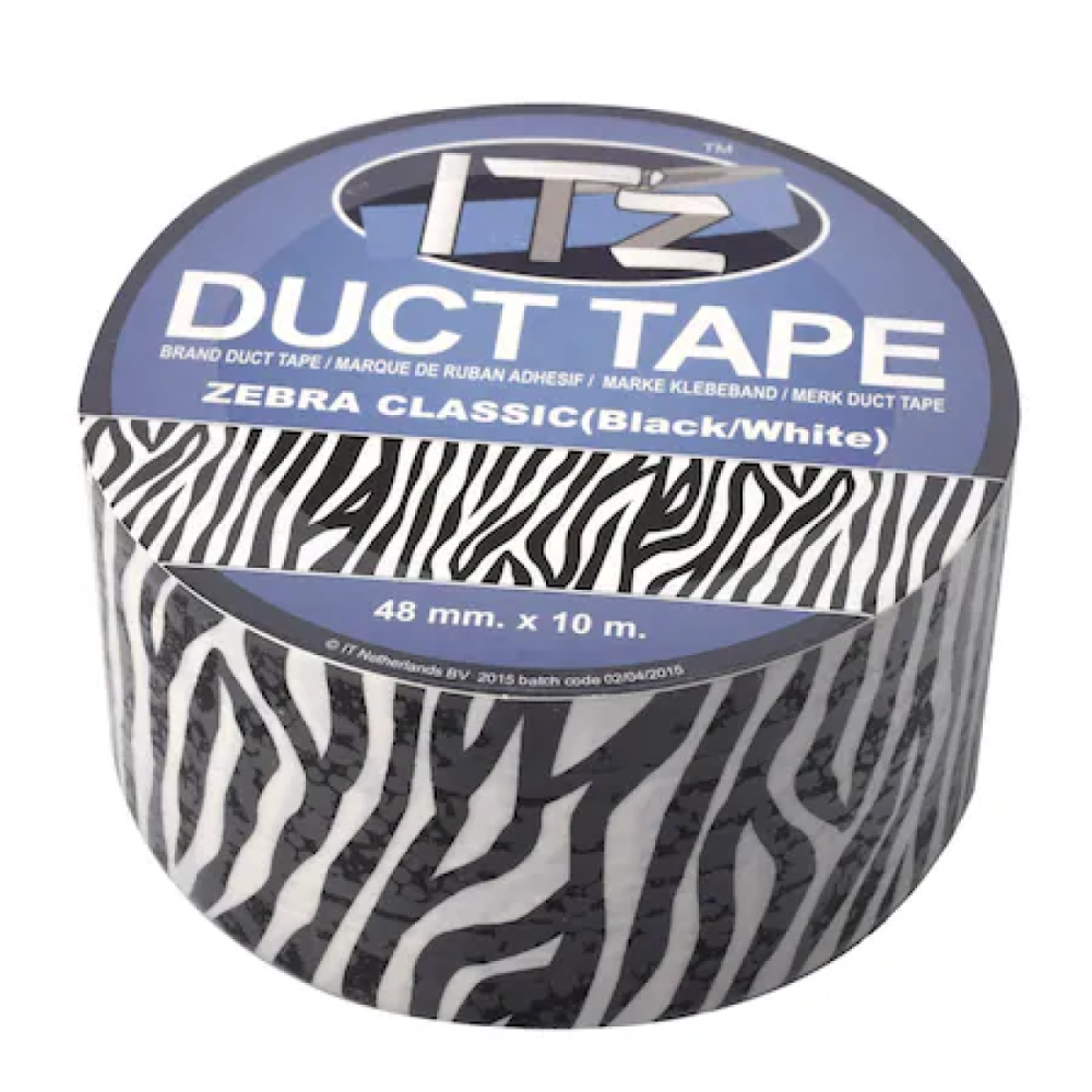 Banda adeziva Itz Duct Tape, 10 m x 4.8 cm, Zebra Classic [1]