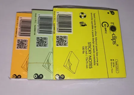Bloc Notes Adeziv 75x75 mm - Culori Pastel - Ro-Clips [1]