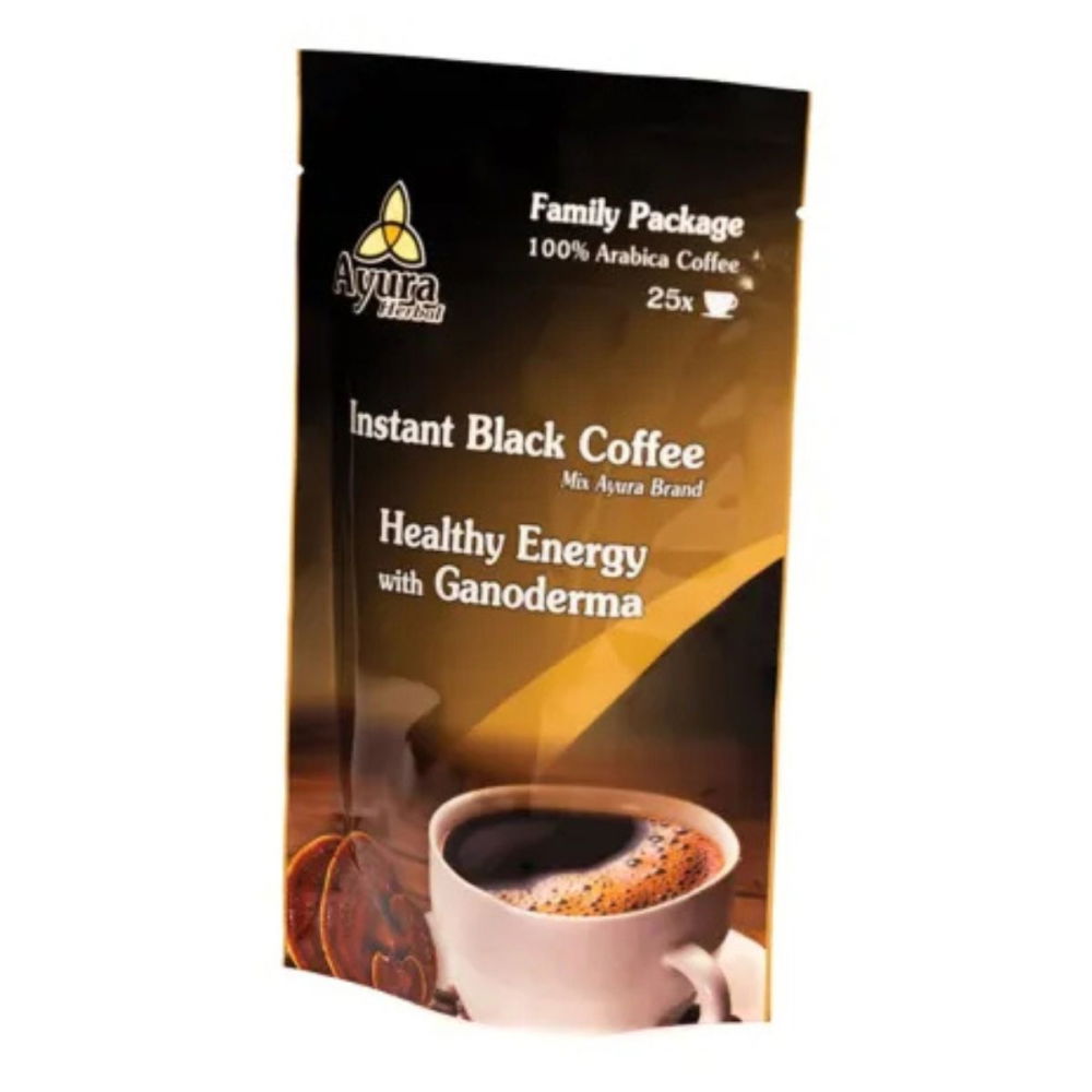 Cafea neagra instant Ayura cu Ganoderma, 100g [1]