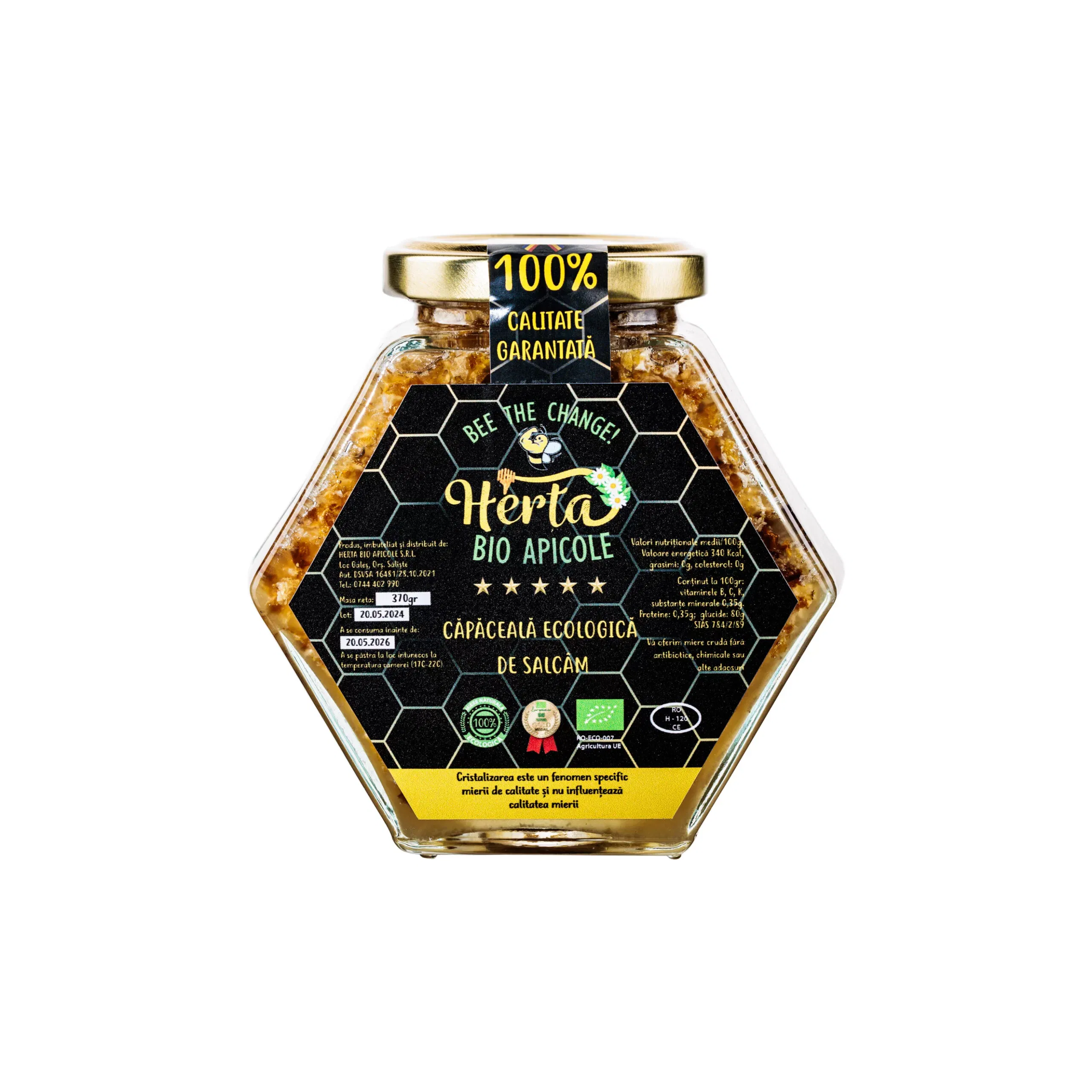 Capaceala Ecologica BIO de miere Salcam – 370g [1]