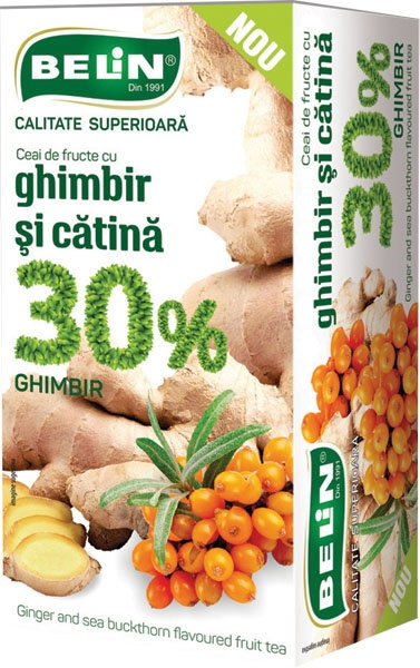 Ceai de fructe Belin cu ghimbir si catina 30%, 20 plicuri, 40gr [1]