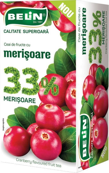 Ceai de fructe Belin cu merisoare 33 %, 20 plicuri, 40 gr [1]