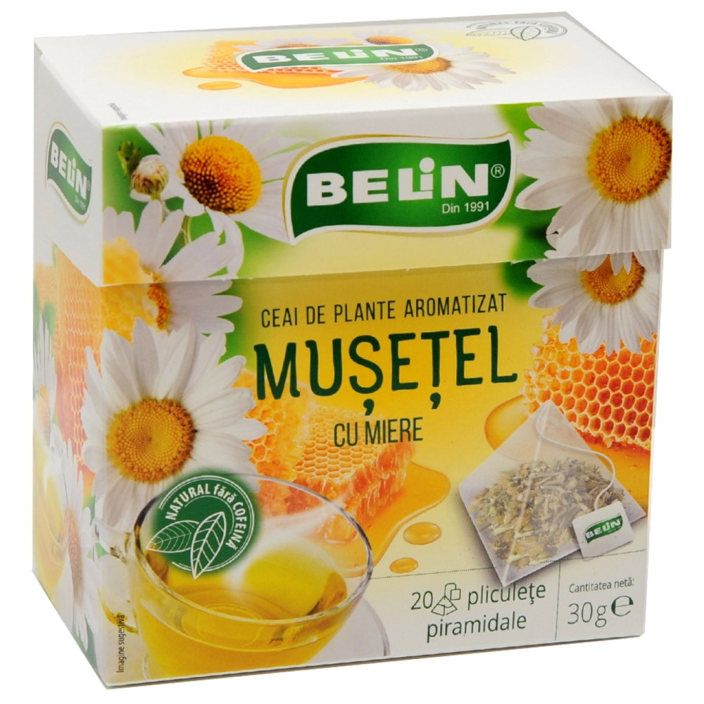 Ceai de Musetel cu Miere Belin, 20 plicuri piramidale, 30 gr [1]