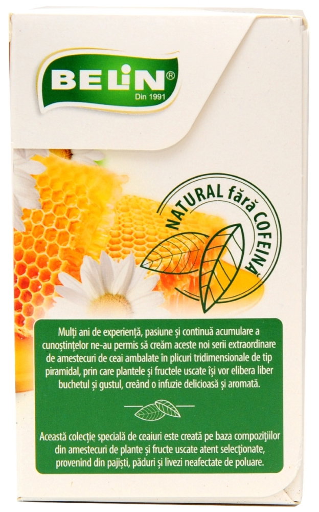 Ceai de Musetel cu Miere Belin, 20 plicuri piramidale, 30 gr [3]