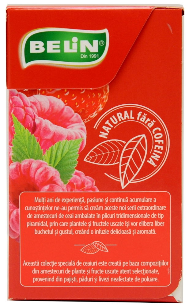 Ceai de Zmeura si Capsuni Belin, 20 plicuri piramidale, 40 gr [3]
