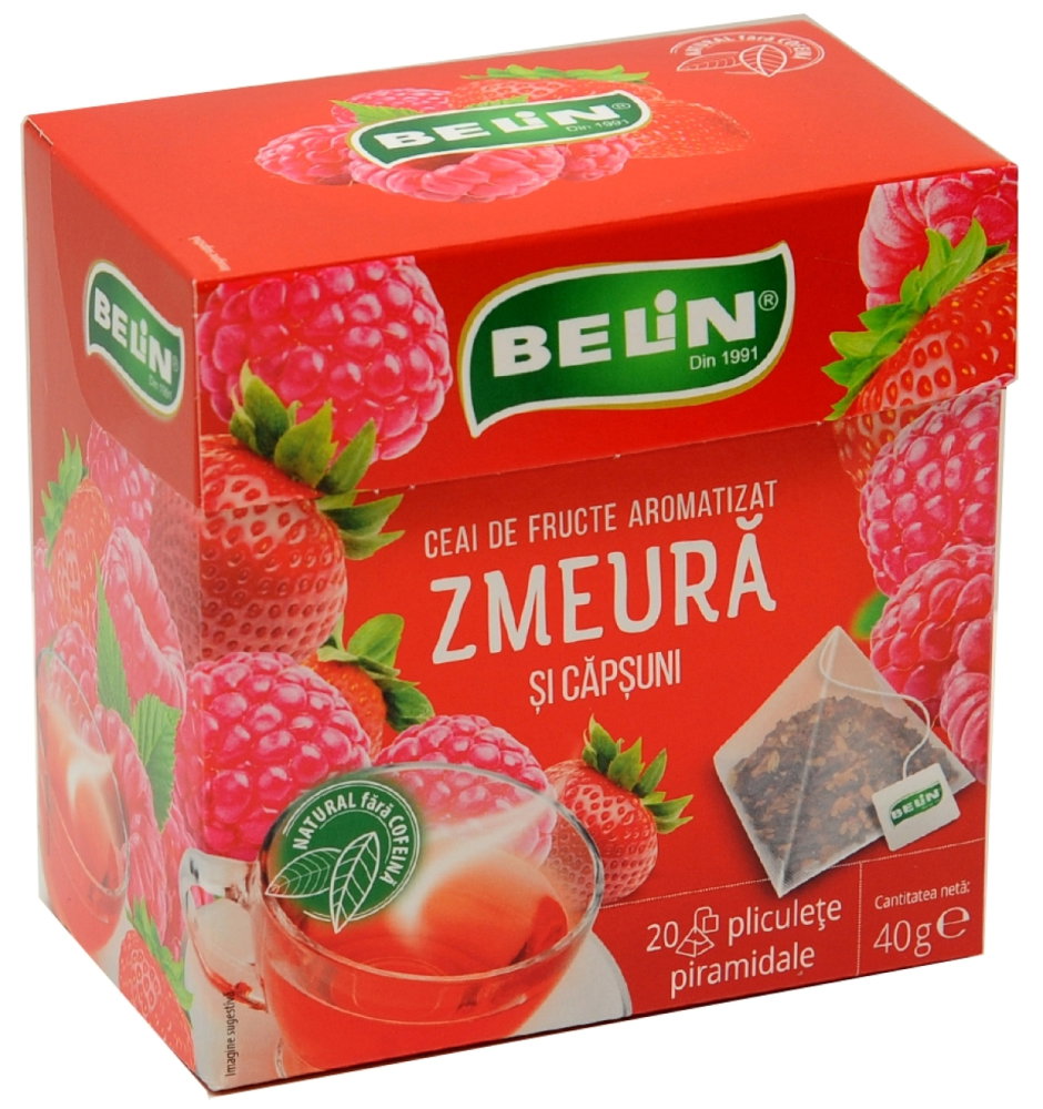 Ceai de Zmeura si Capsuni Belin, 20 plicuri piramidale, 40 gr [1]