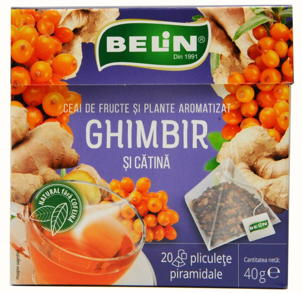 Ceai Ghimbir si Catina Belin, 20 plicuri piramidale, 40 gr [3]