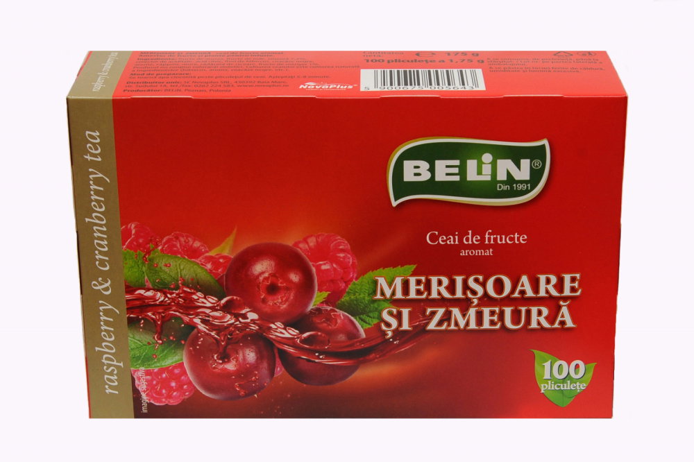 Ceai merisoare si zmeura Belin, 100 plicuri, 175gr [1]