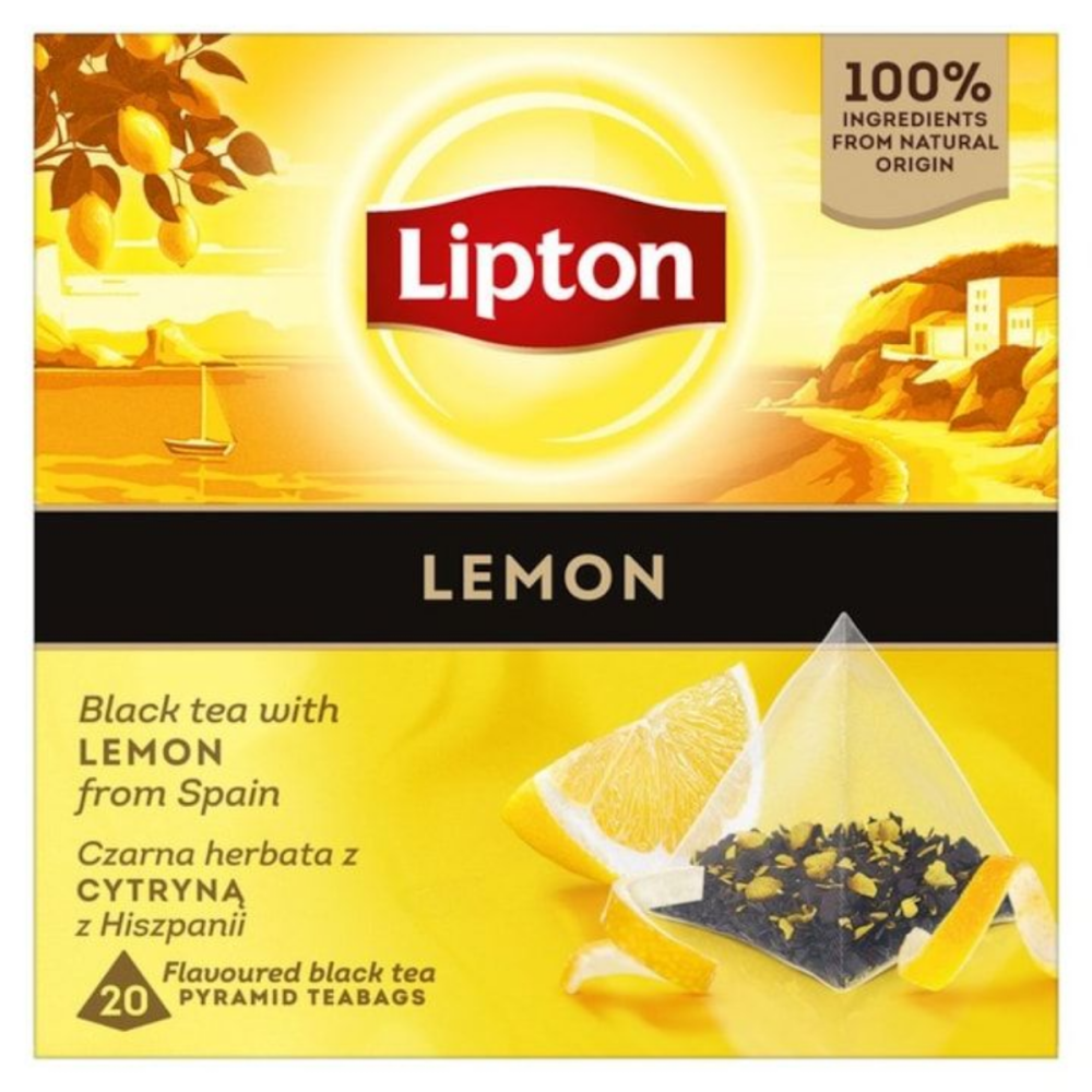 Ceai Negru Lipton de Lamaie 20 plicuri/cutie, 34 g [1]