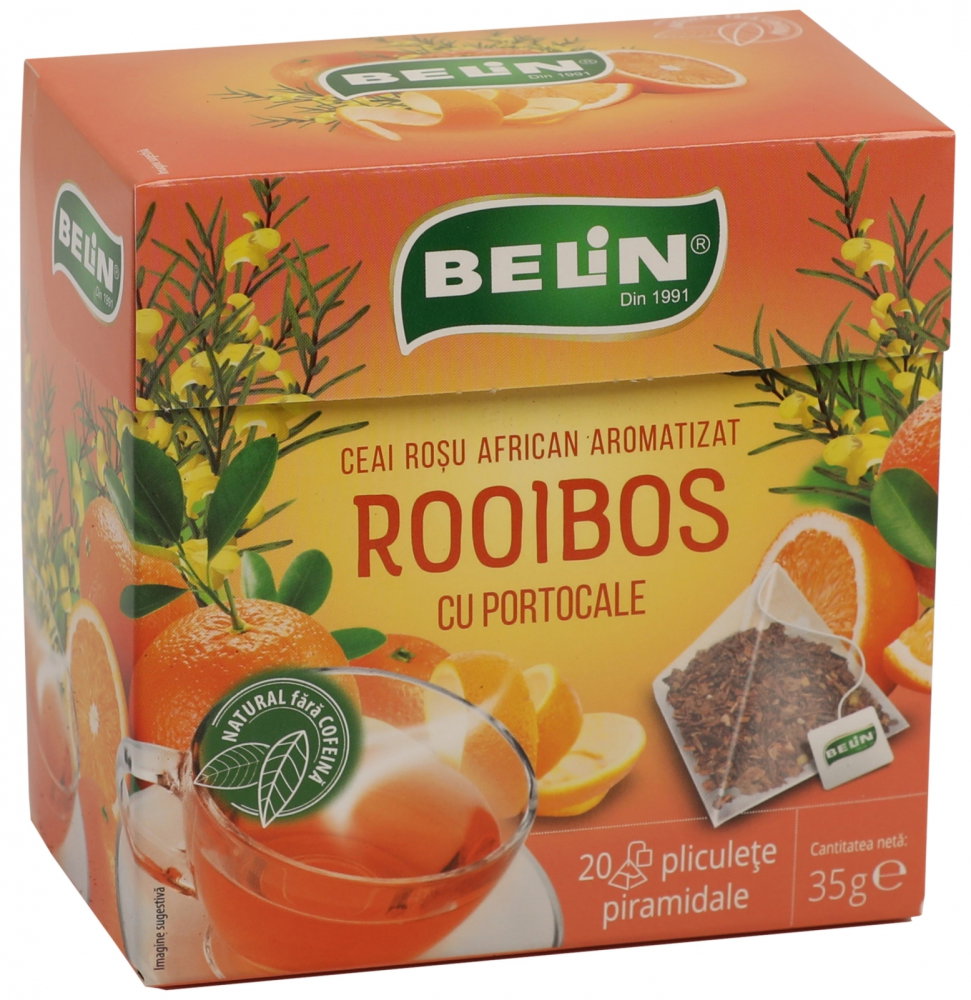 Ceai Rooibos cu portocale Belin, 20 plicuri piramidale, 35 gr [1]