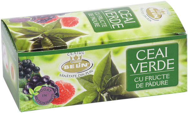 Ceai verde Belin cu aroma de fructe padure, 20 plicuri, 40gr [1]