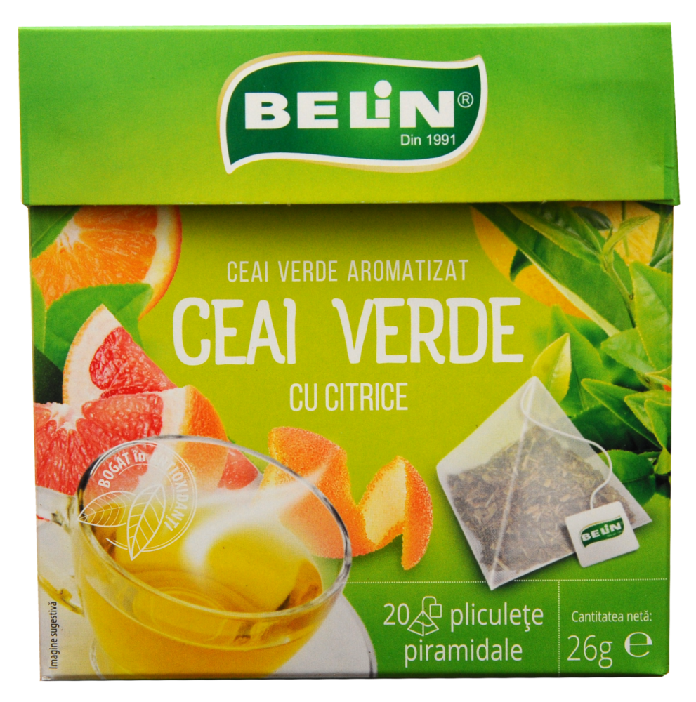 Ceai Verde cu Citrice Belin, 20 plicuri piramidale, 26 gr [2]