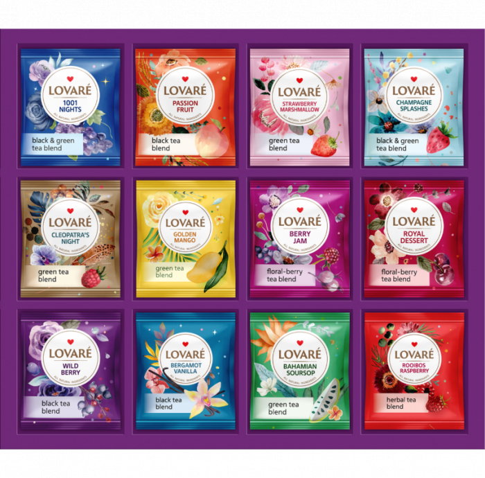 Set «Flowers & Tea» (ceai in asortiment 60 pliculete, 12 feluri a cate 5 pliculete fiecare) Lovare [3]
