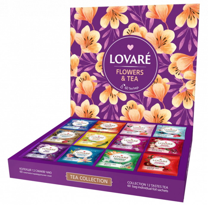 Set «Flowers & Tea» (ceai in asortiment 60 pliculete, 12 feluri a cate 5 pliculete fiecare) Lovare [2]