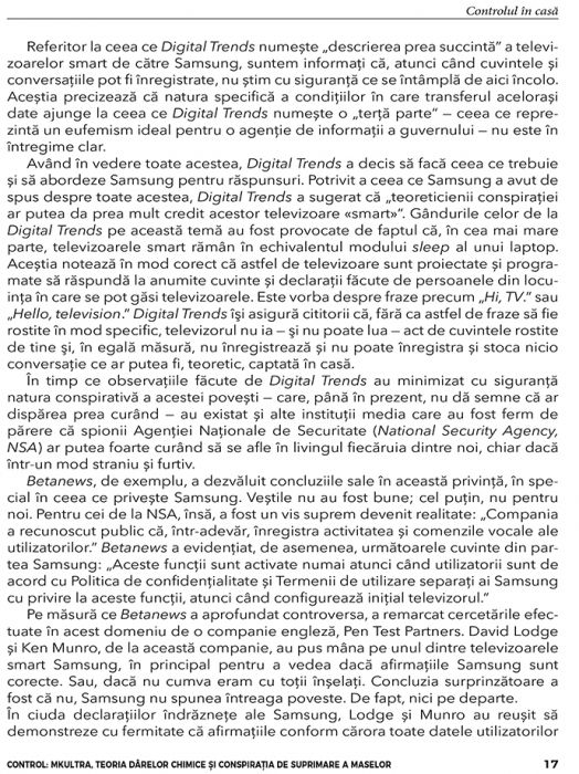 Control: Mkultra, teoria darelor chimice si conspiratia de suprimare a maselor  de Nick Redfern [8]