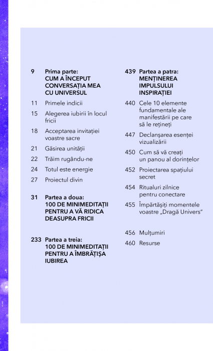 Draga Univers. 200 de mini-meditatii pentru manifestari instantanee de Sarah Prout [2]