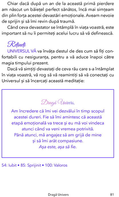 Draga Univers. 200 de mini-meditatii pentru manifestari instantanee de Sarah Prout [10]